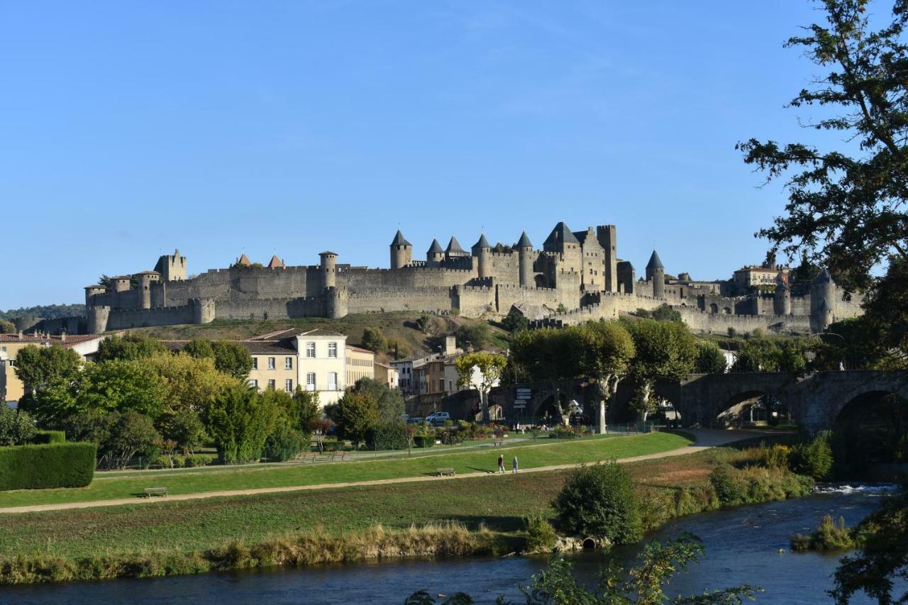 Les Gites De Laure - L'Or Vert, Appartement Avec Vue Sur Le Chateau, Parking Prive, Climatisation, Netflix, A 160 M De La Cite Medievale Carcassonne Esterno foto